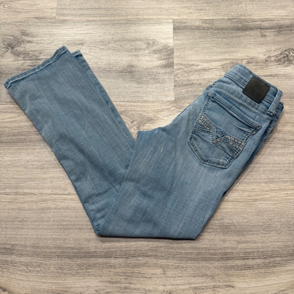 BKE Conner Bootcut Jeans Light Wash Distressed Boys Size 14 Regular